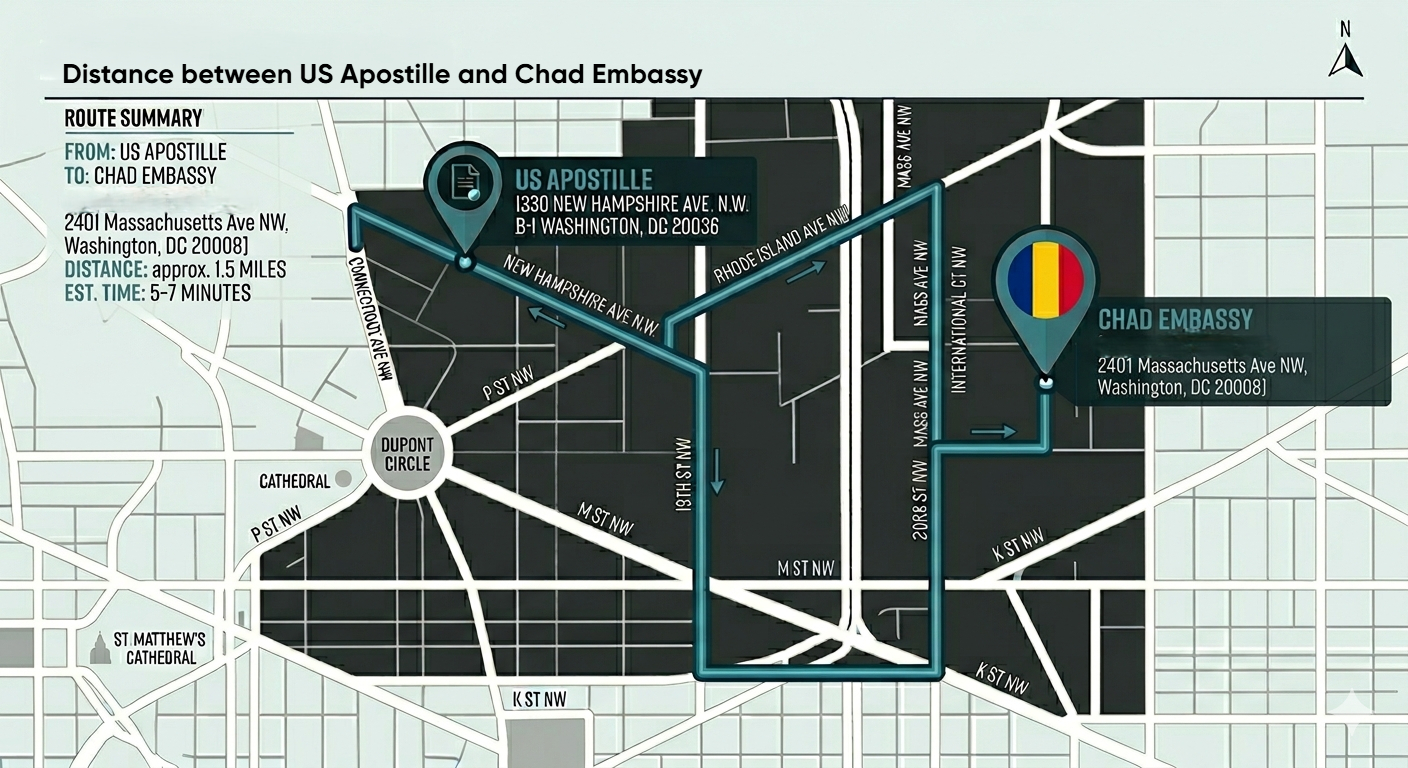Map of Chad Embassy Legalization & Authentication Services